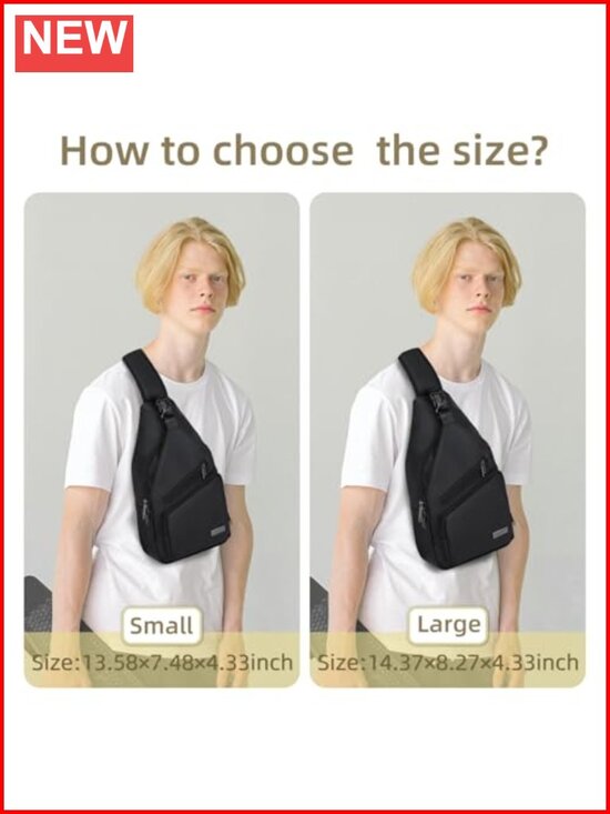 Crossbody Sling Bag Casual Shoulder Backpack Daypack for Hiking Travel Nylon